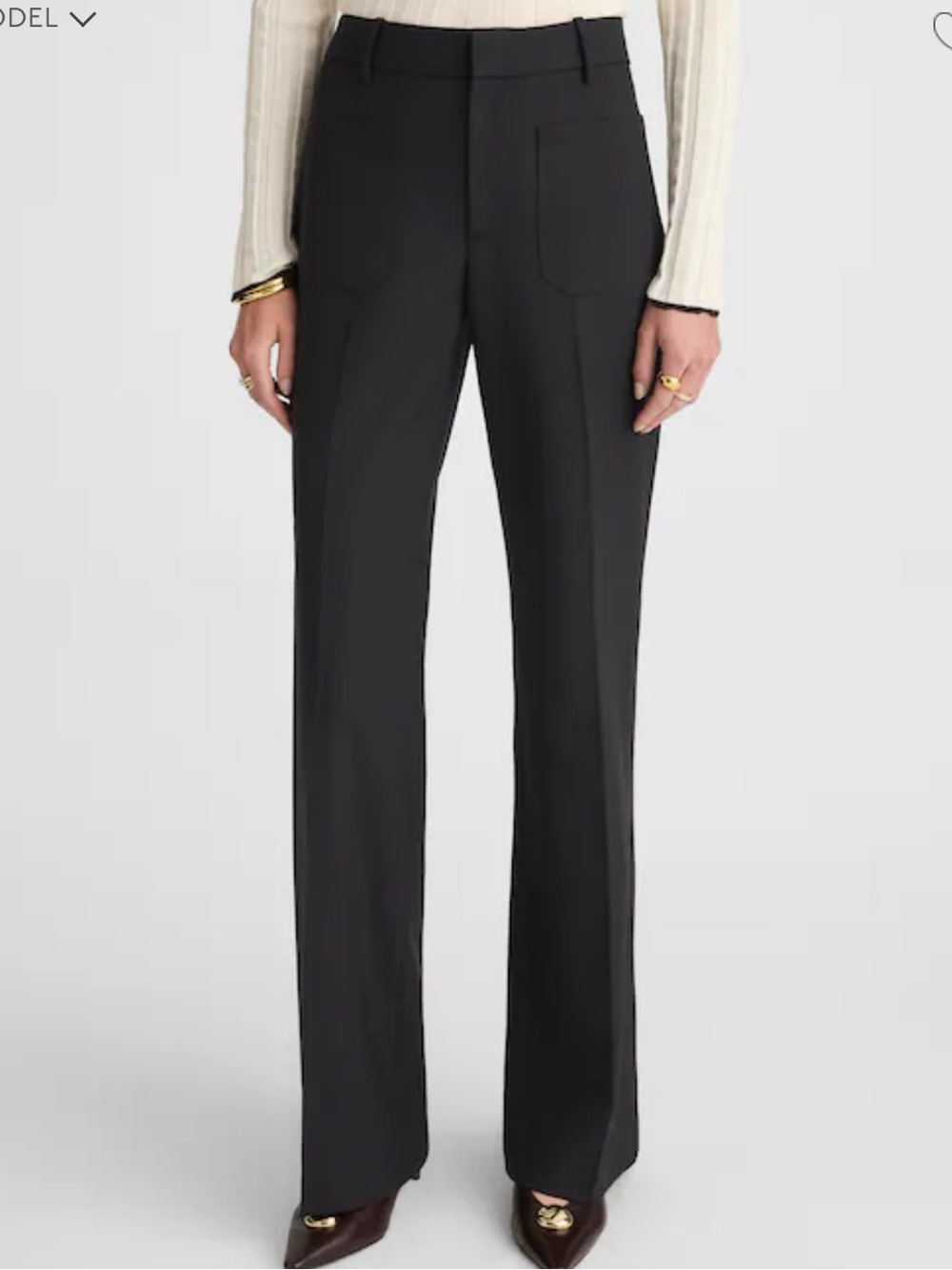 Madewell High Rise Bootcut Trouser - 8 Petite - Black